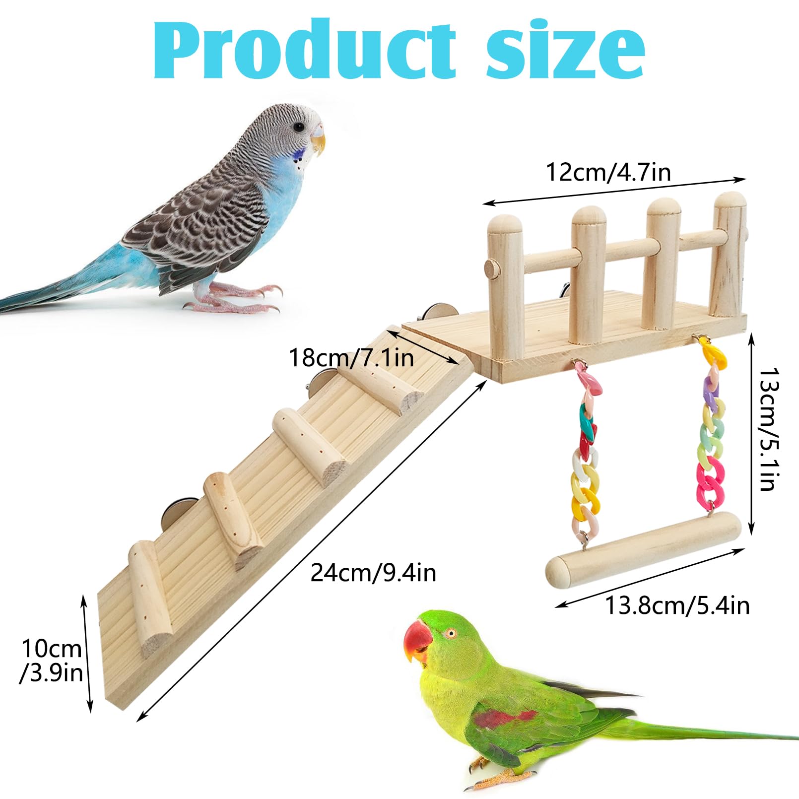 Hamiledyi wooden bird perch platform securely installs for resting and standing