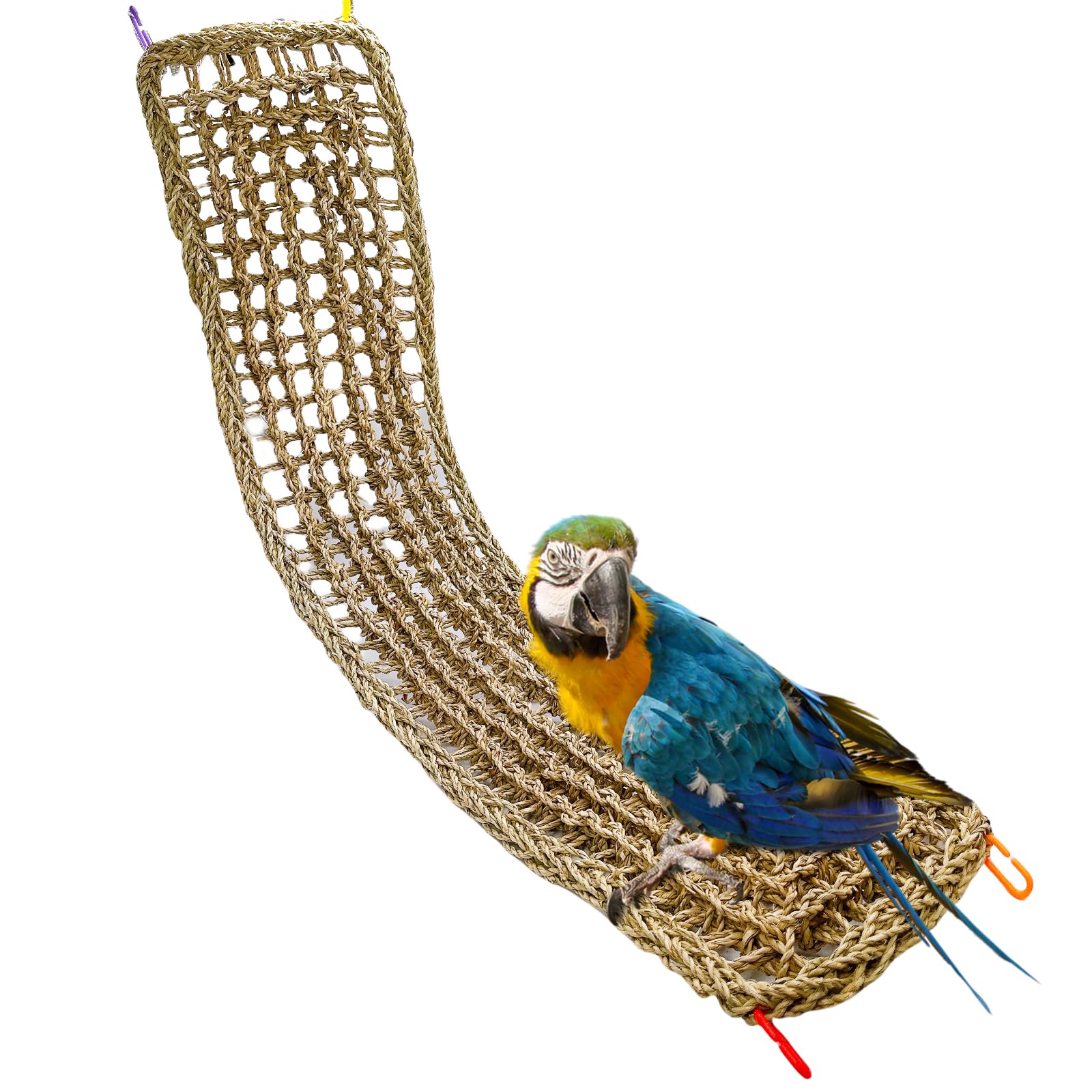 Hamiledyi seagrass mat hammock 39.4x7 inches provides safe chewing and resting.