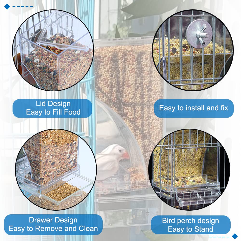 Hamiledyi Bird Water Dispenser with acrylic reservoir easily monitors water level.