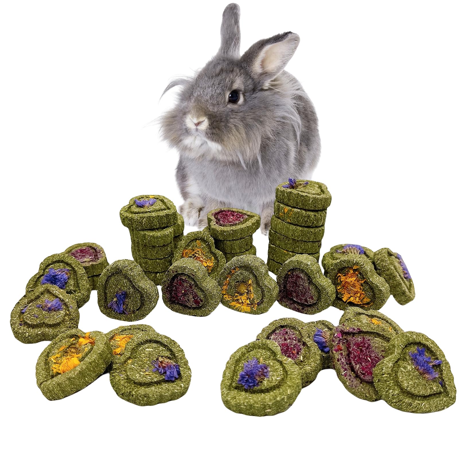 Hamiledyi bunny chew toy timothy hay cake closeup boosts dental play and nibble time.