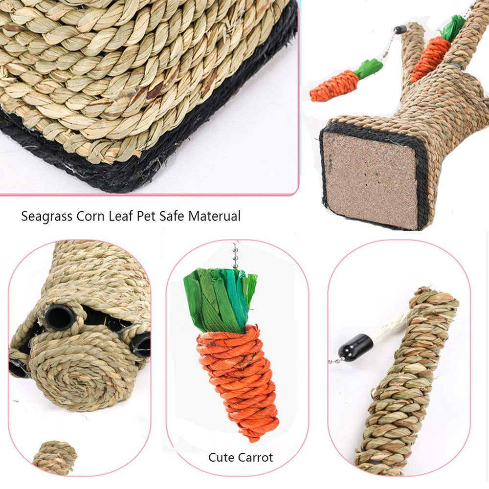 Hamiledyi bunny-climbing toy demonstrates climbing, scratching, and exploration potential.
