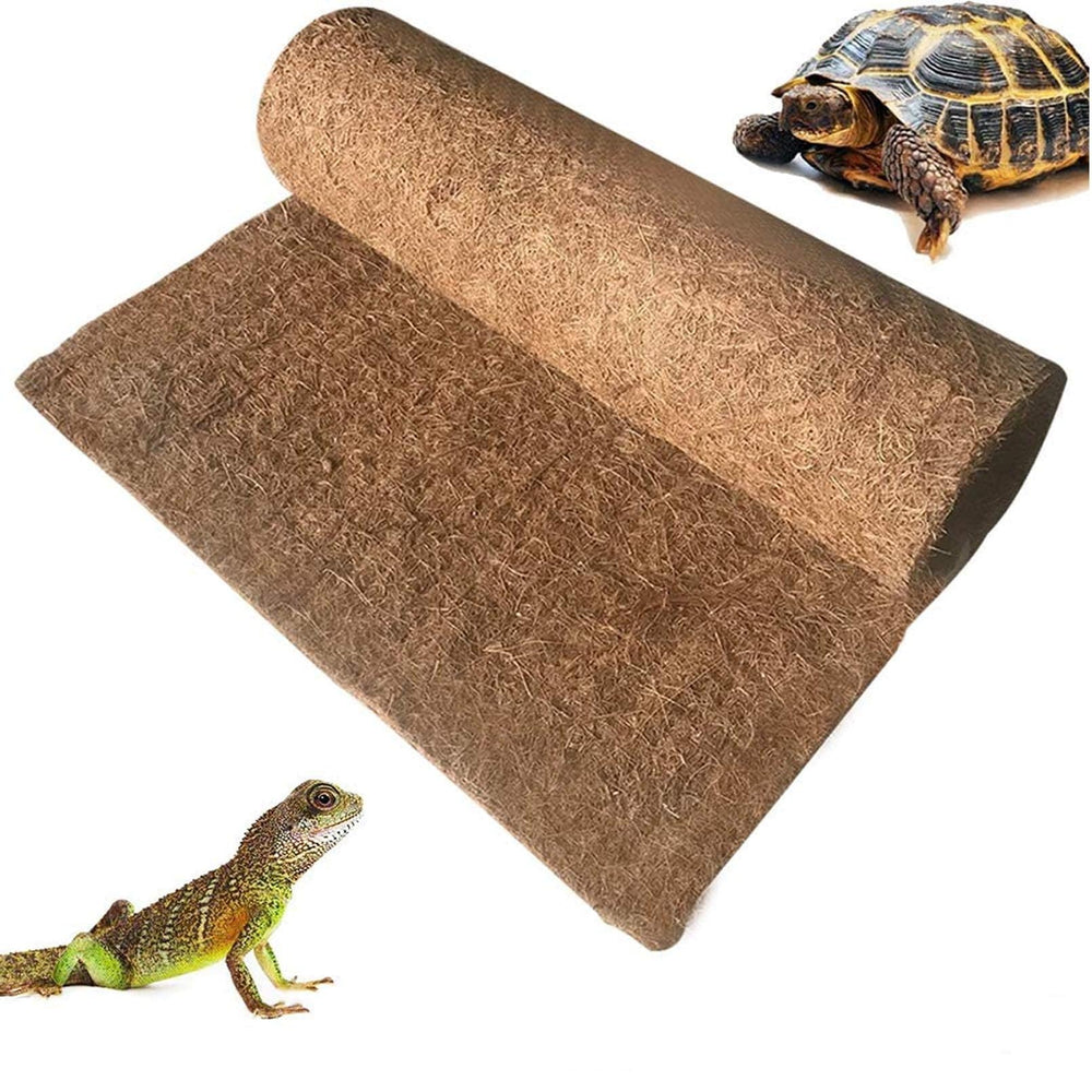 Hamiledyi coconut-fiber reptile carpet in tank provides natural comfort