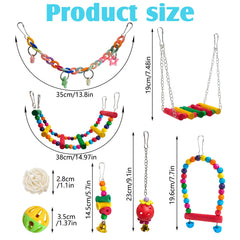 Hamiledyi colorful bird toys with food-safe paint for safe play and chewing