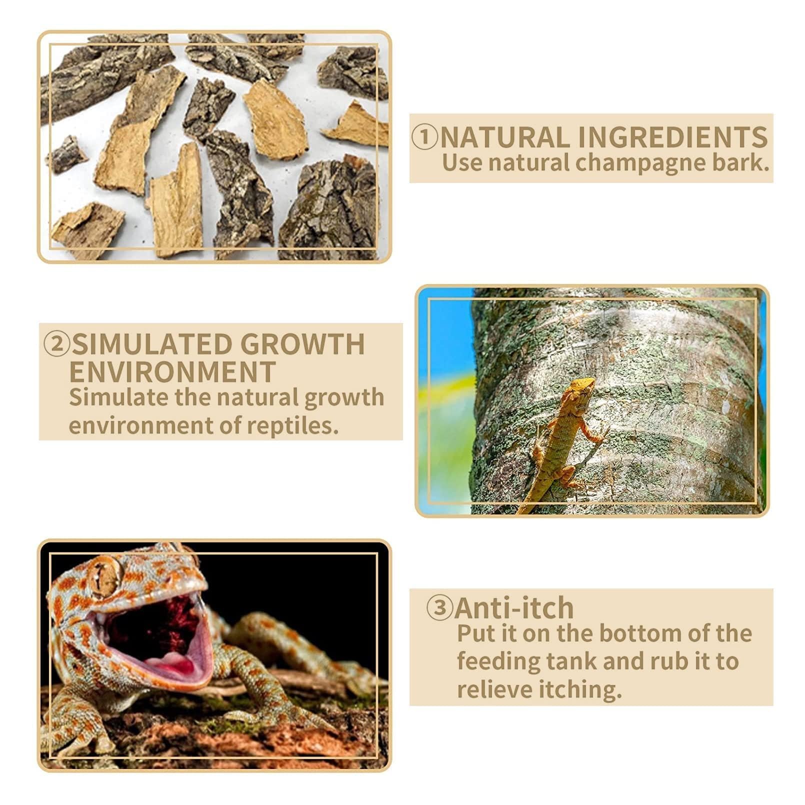 Hamiledyi cork bark texture for turtles and lizards enhances grip.