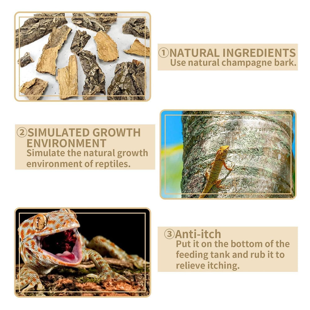 Hamiledyi cork bark texture for turtles and lizards enhances grip.