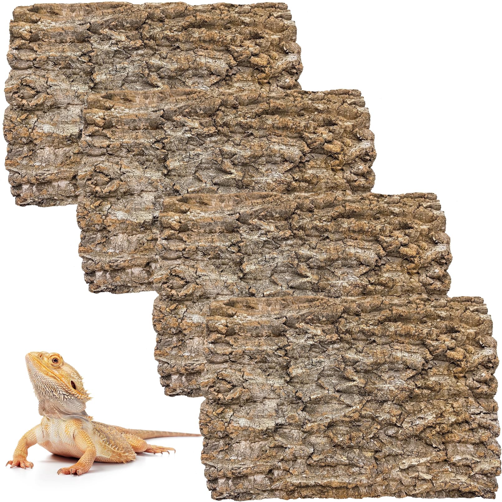 Hamiledyi cork terrarium background 4pcs for enhanced habitat aesthetics and natural look