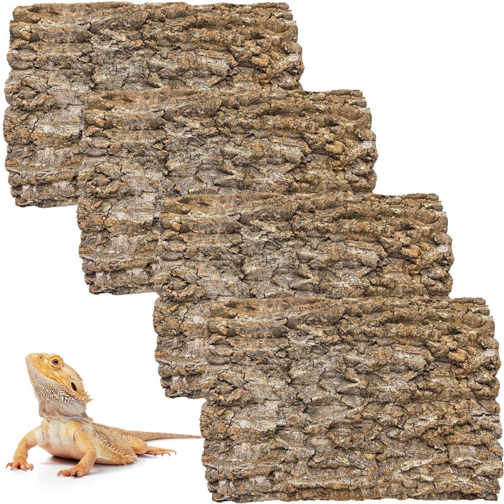 Hamiledyi cork terrarium background 4pcs for enhanced habitat aesthetics and natural look
