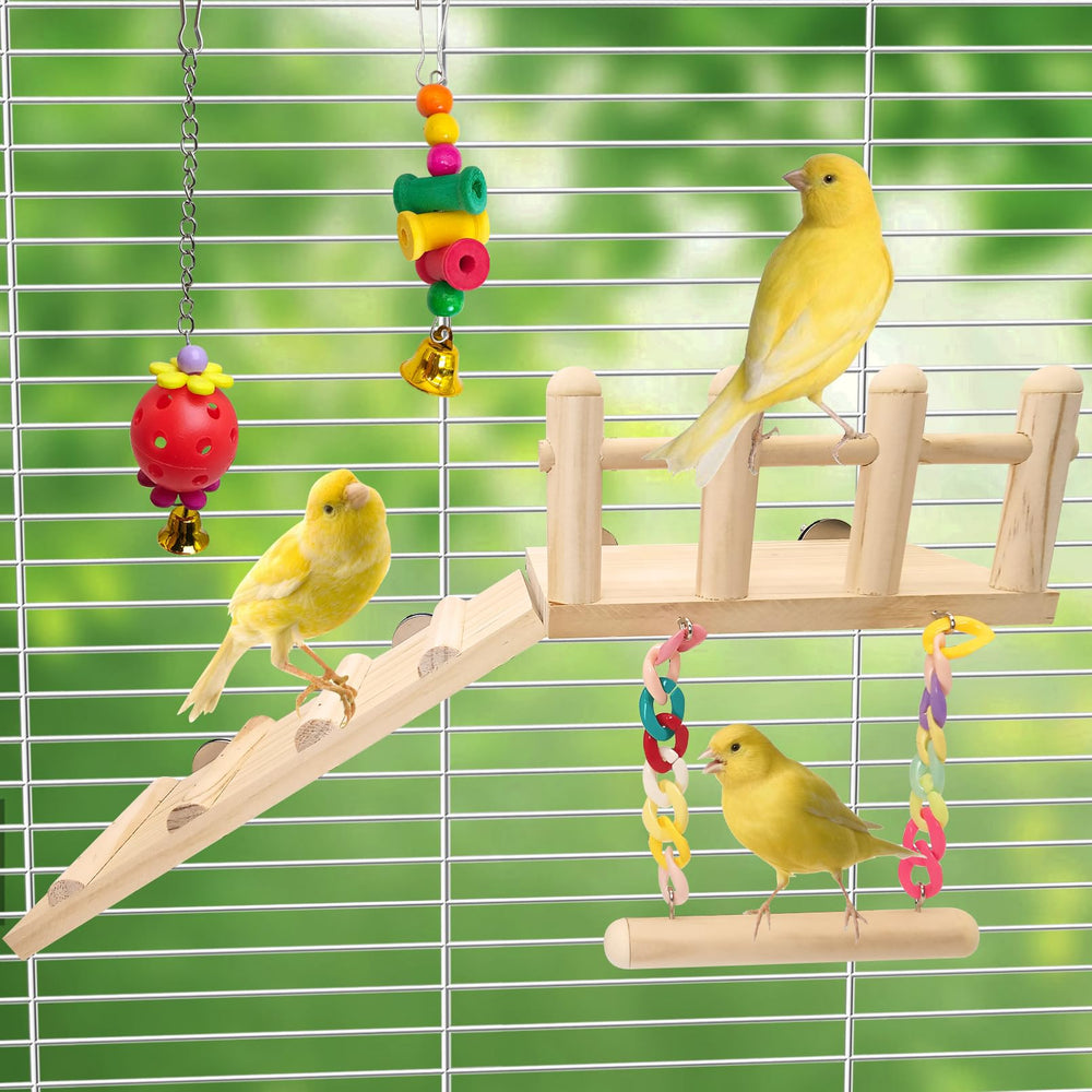 Hamiledyi easy-install parrot toys fit most cages for quick setup