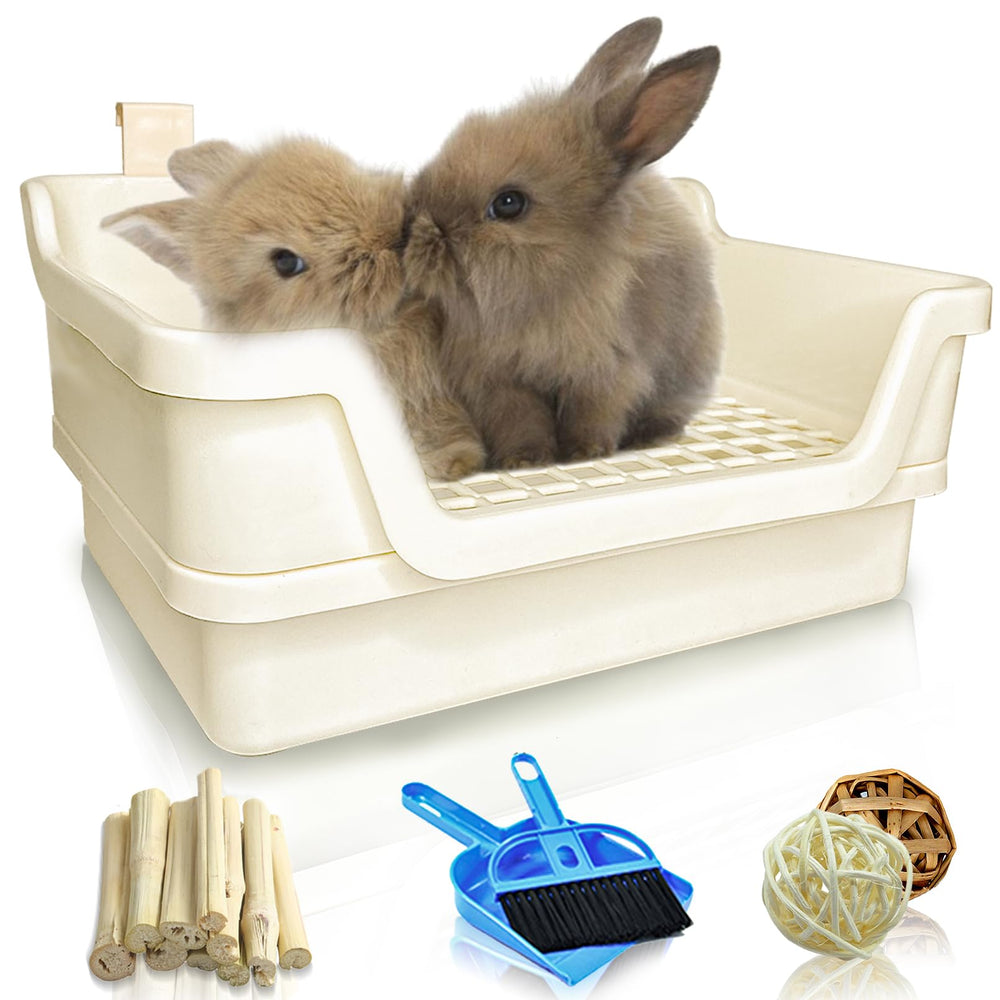 Hamiledyi extra large rabbit litter box front view shows spacious interior for comfortable movement