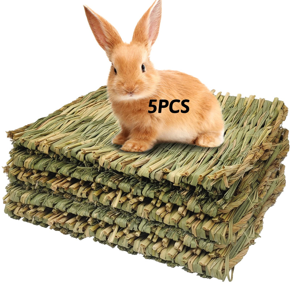 Hamiledyi grass mat pack 5 provides safe chew entertainment for small pets.