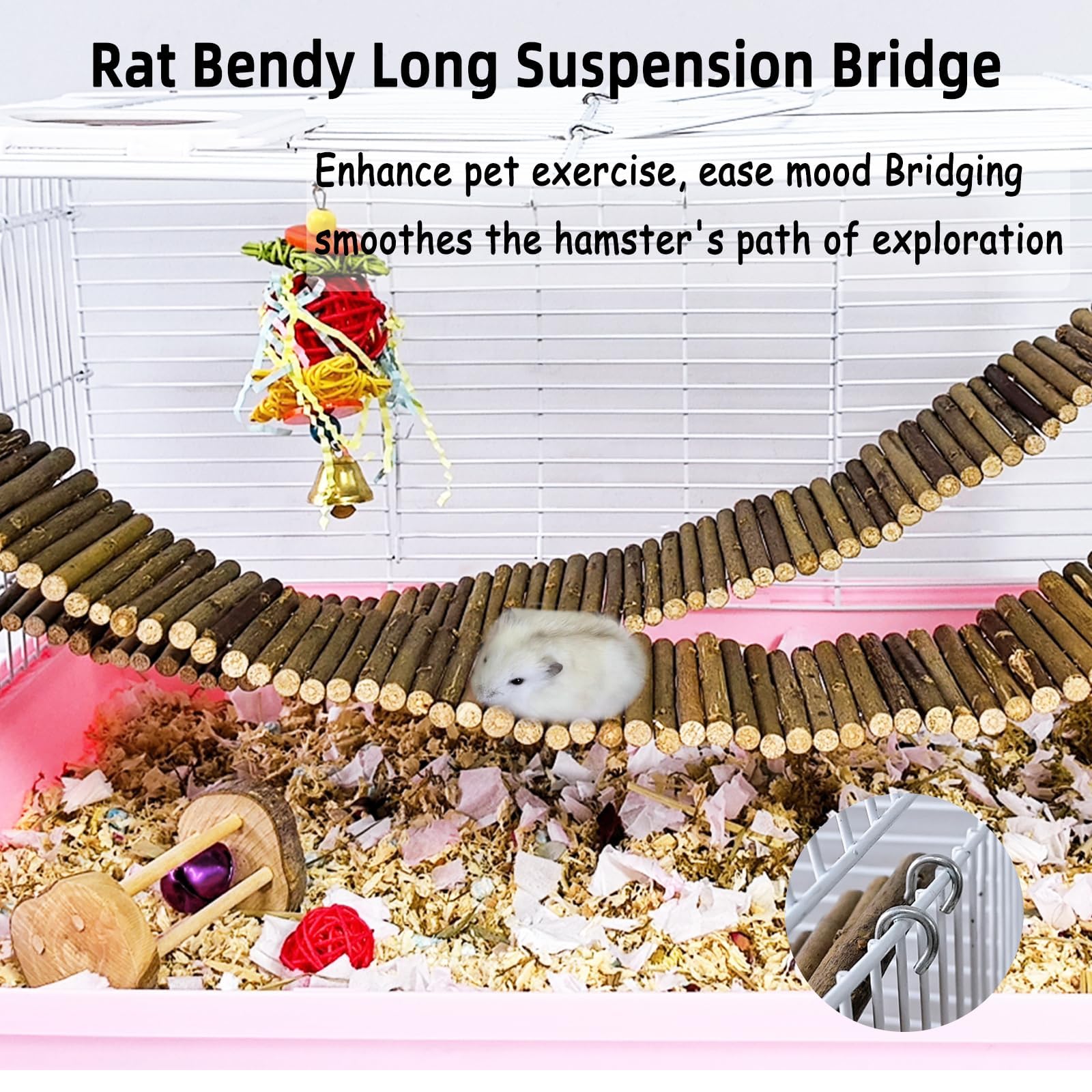 Hamiledyi hamster bridge multi-level design encourages climbing and exploration.