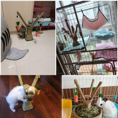 Hamiledyi handwoven seagrass rope tower features durable texture helps grip and chew.