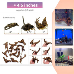 Hamiledyi natural driftwood decor brings warm, earthy tones to freshwater aquariums.