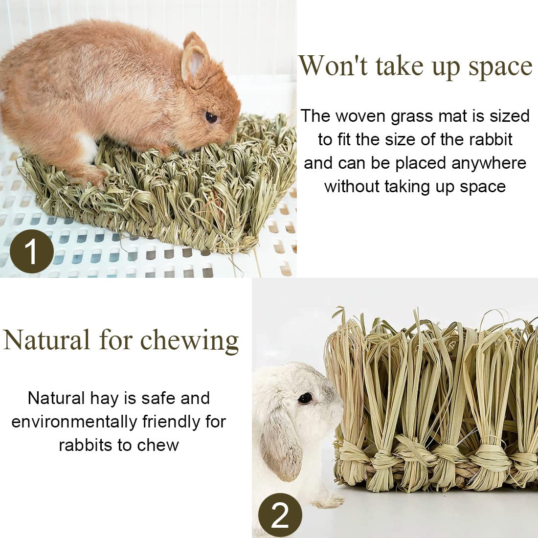 Hamiledyi rabbit grass bed chew-safe-for-teeth surface with nibbling potential.