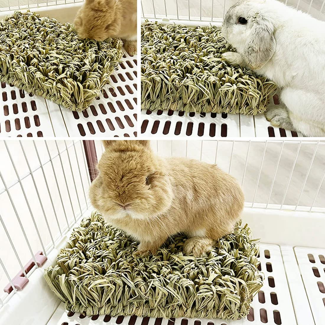 Hamiledyi rabbit grass bed measures 10.6x7.5x3.5 inches for small pets.