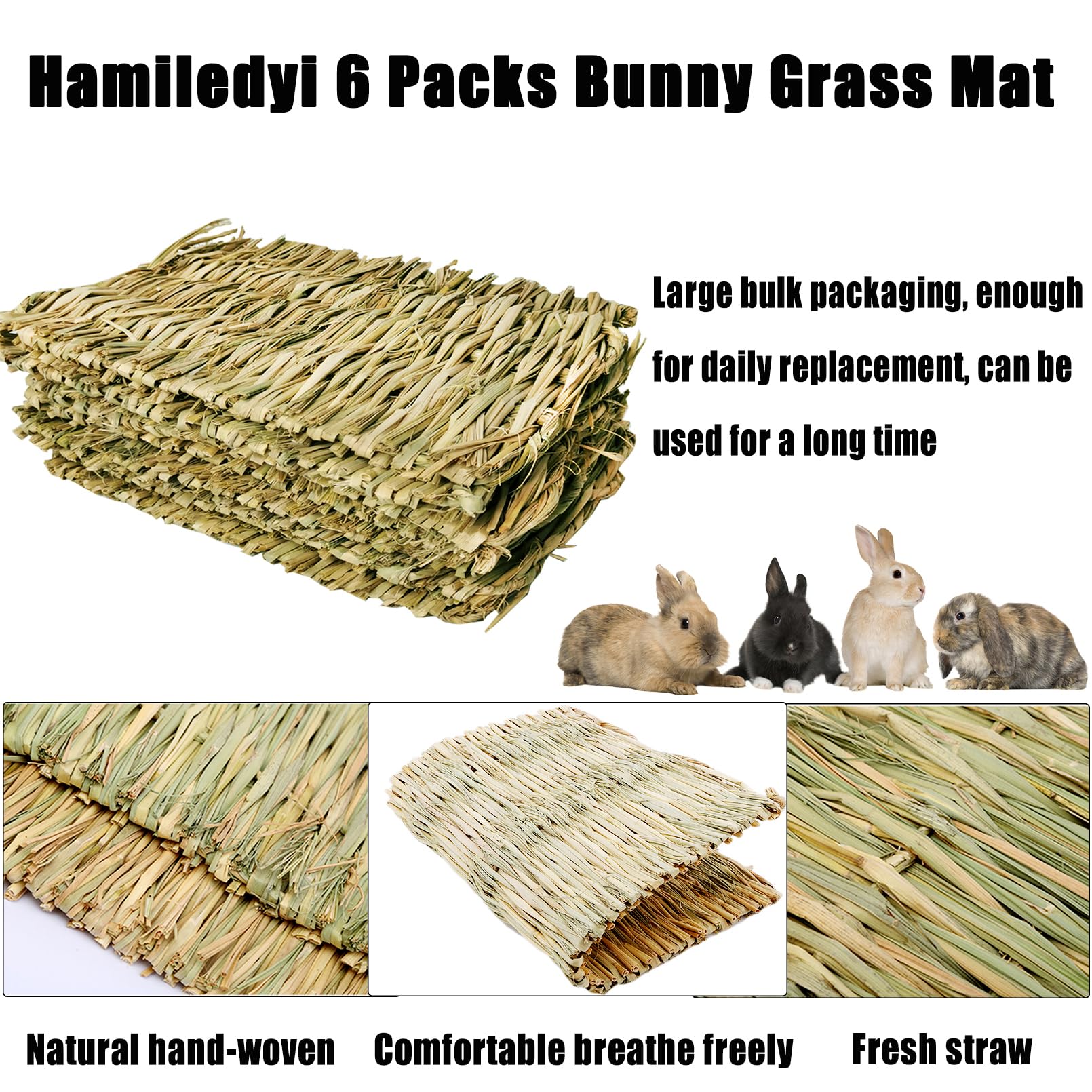 Hamiledyi grass mat configured as a hammock setup for small animals.