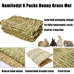 Hamiledyi grass mat configured as a hammock setup for small animals.