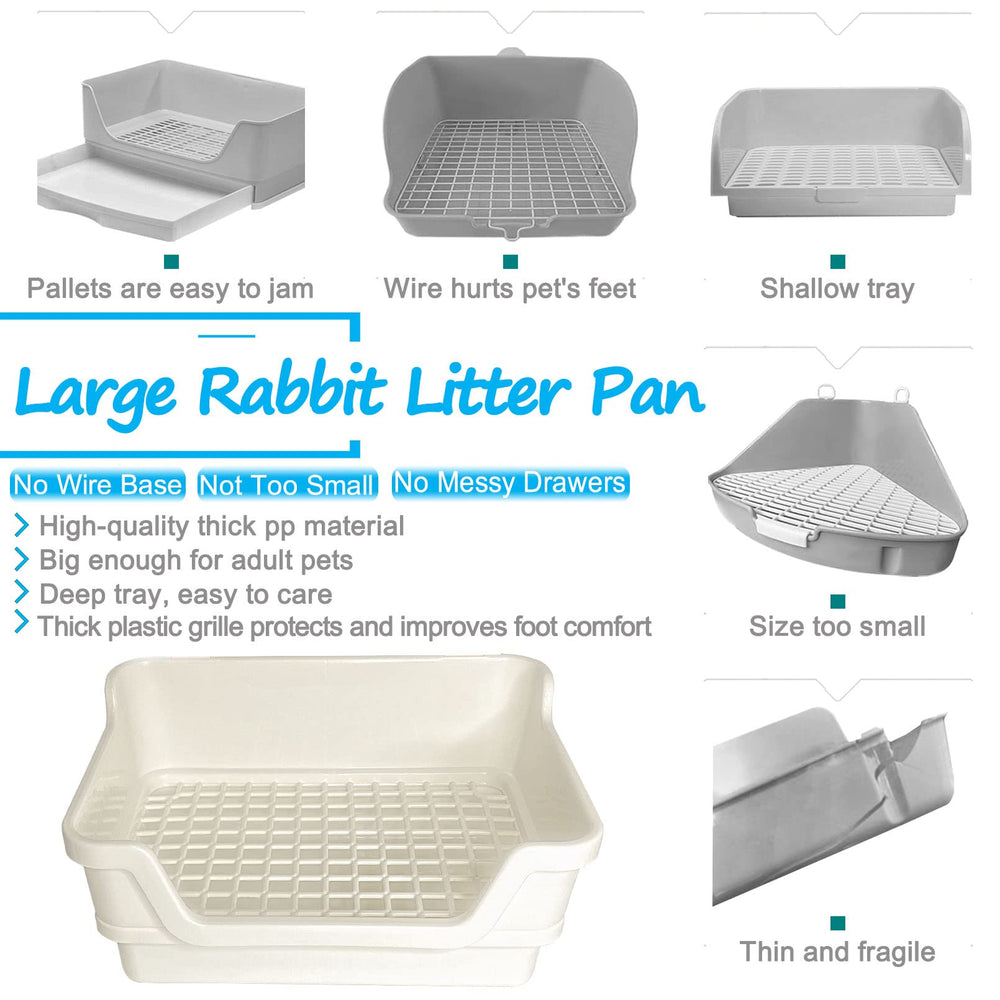 Hamiledyi rabbit litter box high back wall reduces splash and mess during use