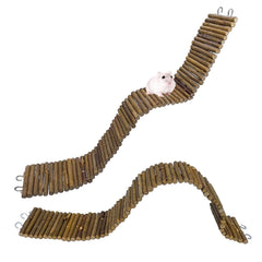 Hamiledyi rat bendy long suspension bridge ends with hooks for flexible cage setups.
