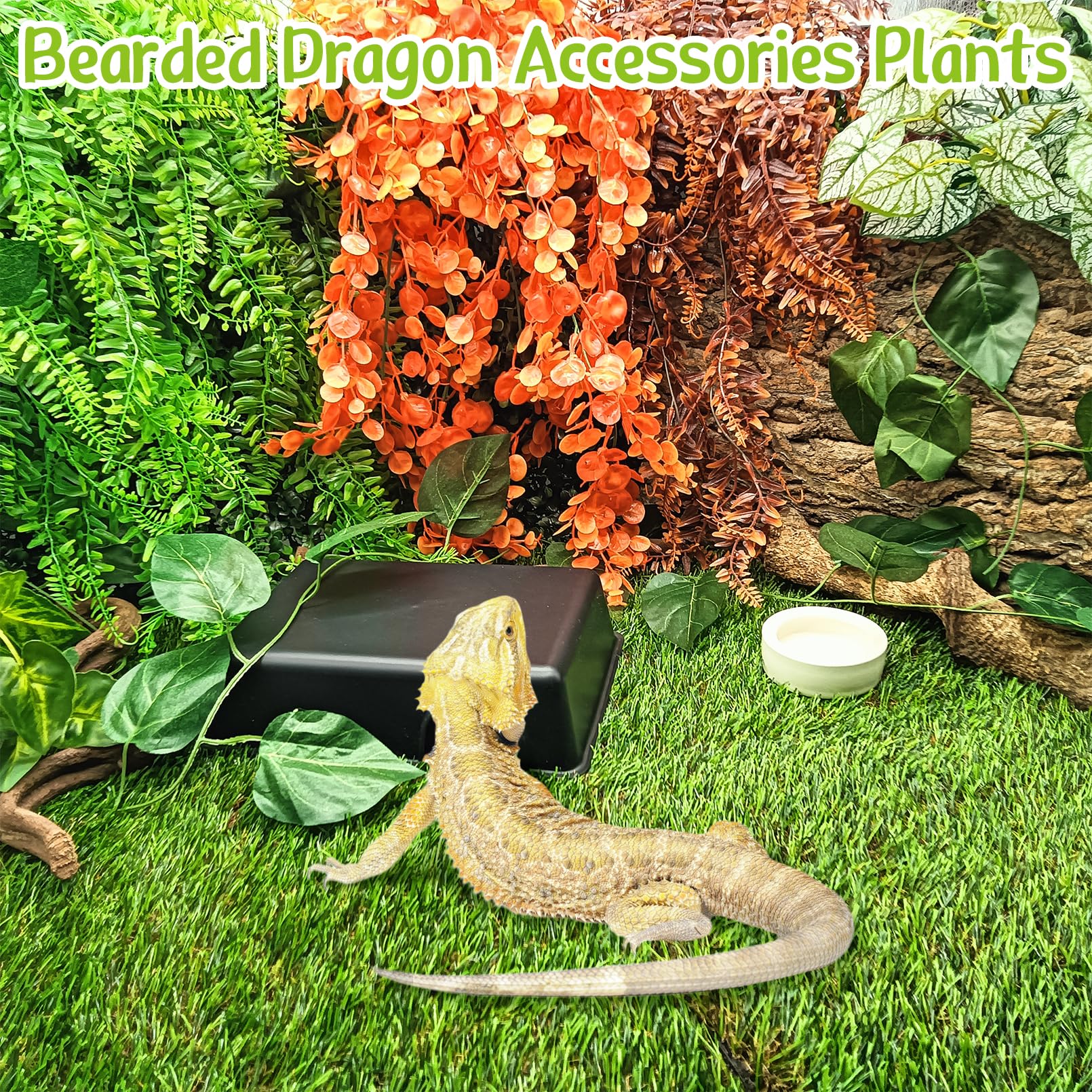 Hamiledyi biomimetic plant with suction cups securely attaches to tank walls.