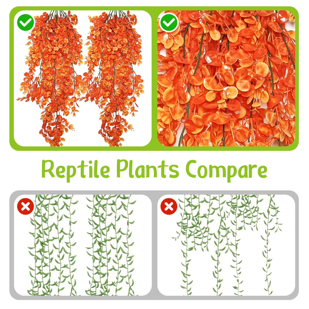 Hamiledyi reptile plant set is durable and waterproof for tanks.