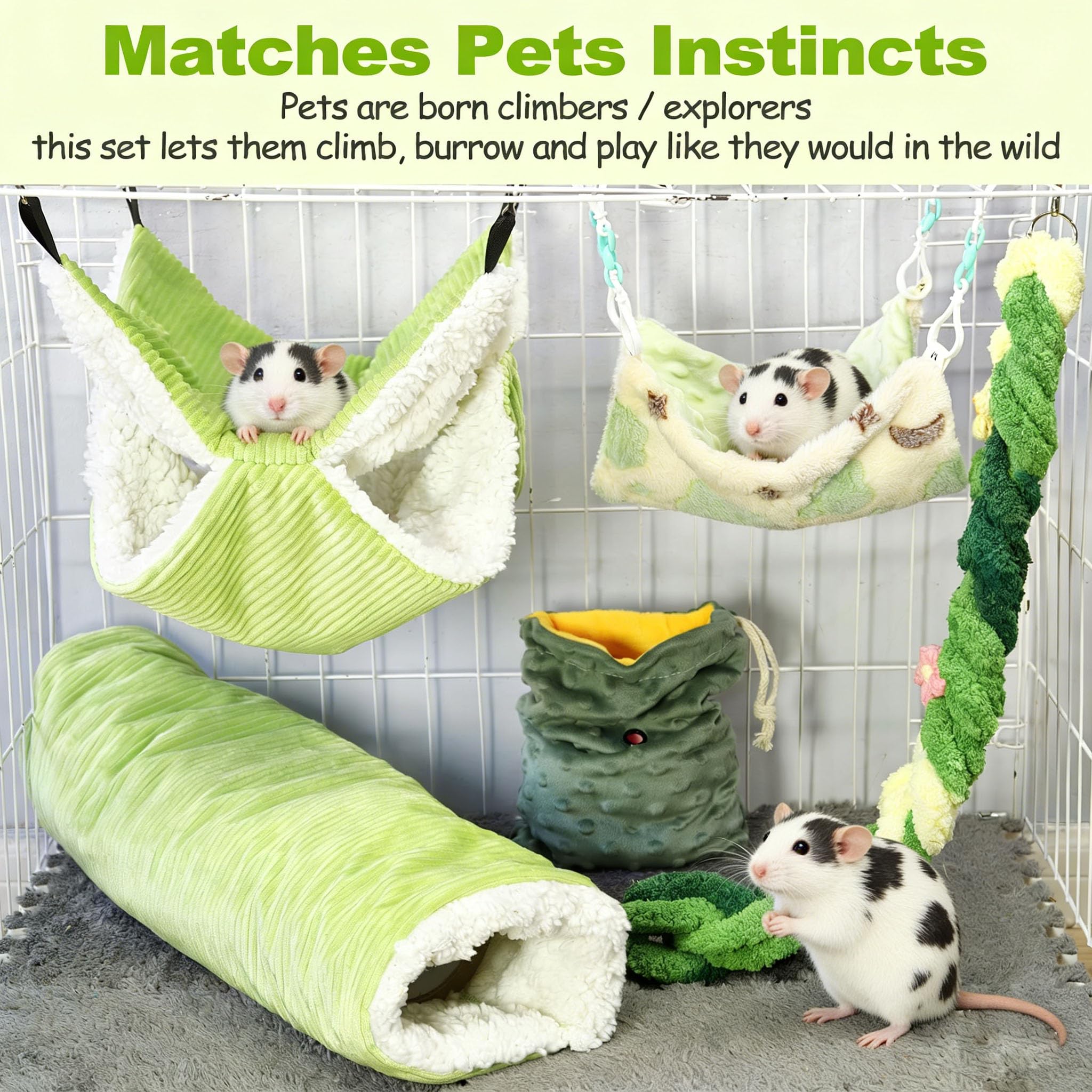 Hamiledyi single-layer hammock is a lightweight resting option for small pets.