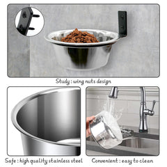 Hamiledyi stainless steel bowls sized 6 and 8 inches for pets