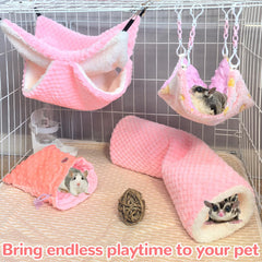 Hamiledyi sugar glider hammock provides warm, comfortable rest in a compact space.
