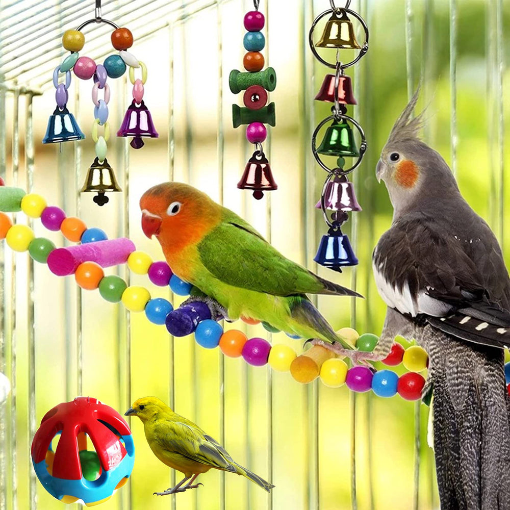 Wooden ladder toy by Hamiledyi for climbing and balance in small birds