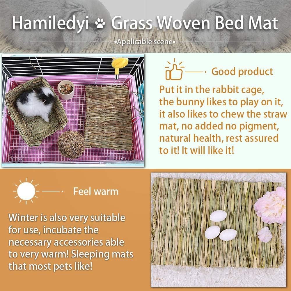 Hamiledyi woven bed mat water-absorbent surface helps keep cages drier.