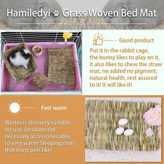 Hamiledyi woven bed mat water-absorbent surface helps keep cages drier.
