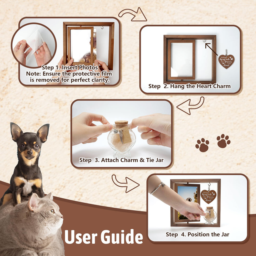 HAMUIERS cat memorial frame rainbow-bridge-inspired design as a thoughtful keepsake.
