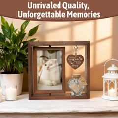 HAMUIERS cat memorial frame solid wood construction for premium display.