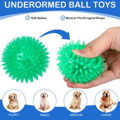 Hanaive 2.5-inch green squeaky ball designed for small dogs' teething and fun