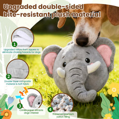 Hanarook Elephant Toy bite-resistant plush for durable, safe chewing.