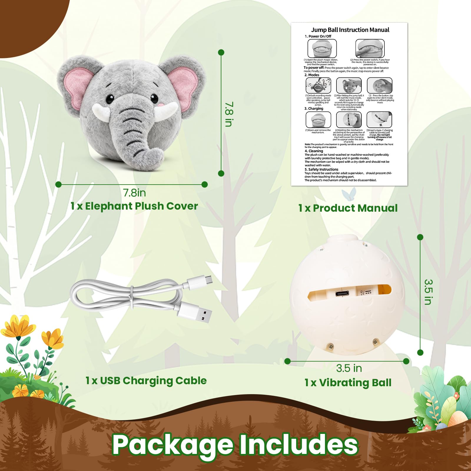 Hanarook Elephant Toy suitable for indoor and outdoor use on multiple floors.