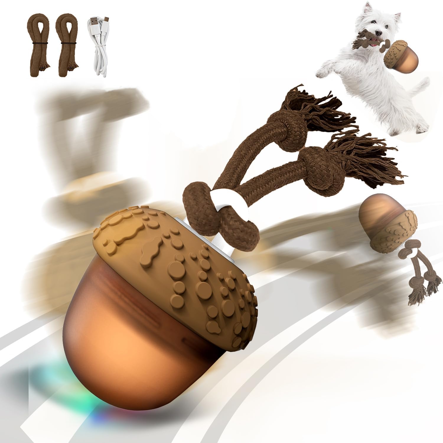 Hanarook interactive dog ball with acorn shape for curious play sessions