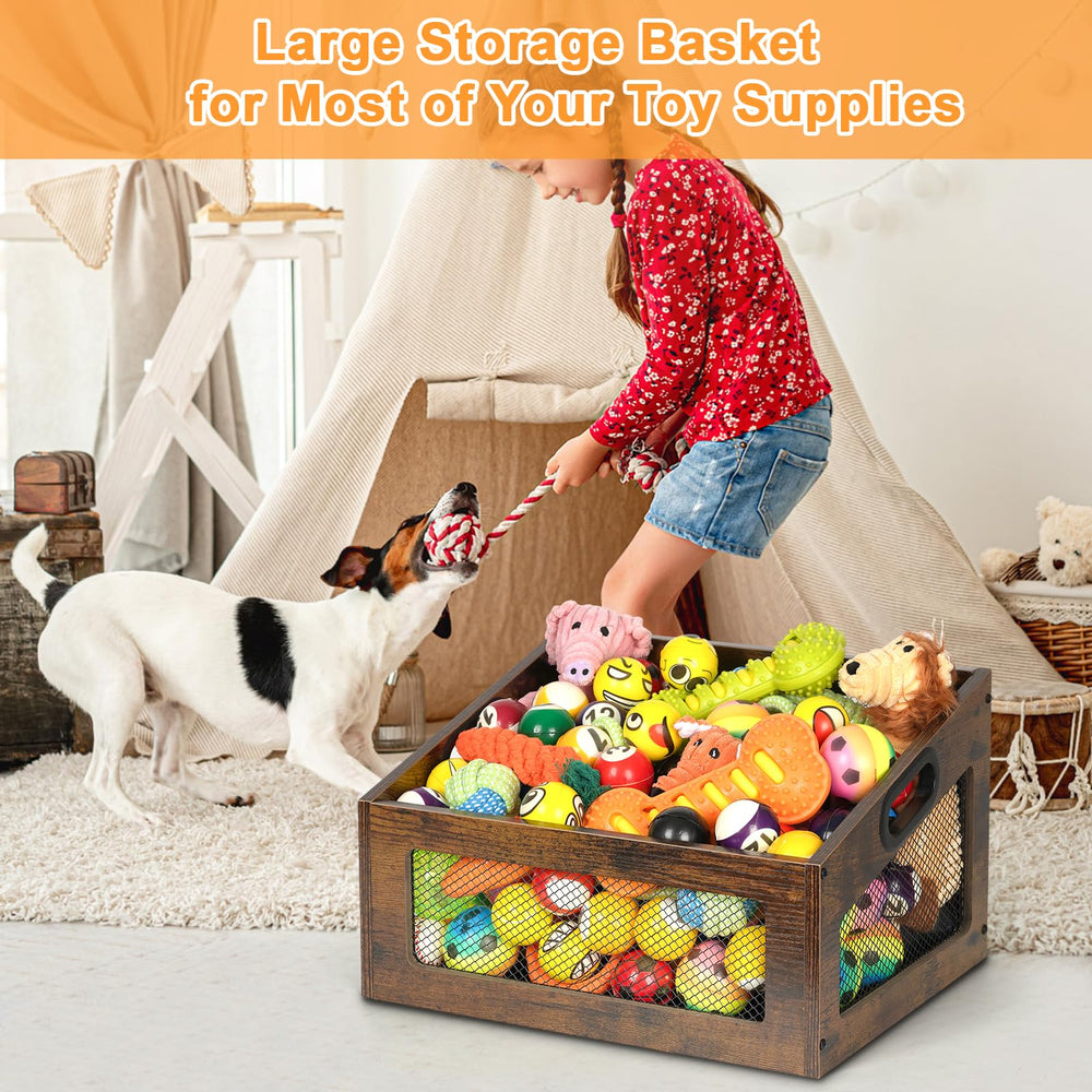 handrong durable toy storage bin withstands playful paws and daily use.