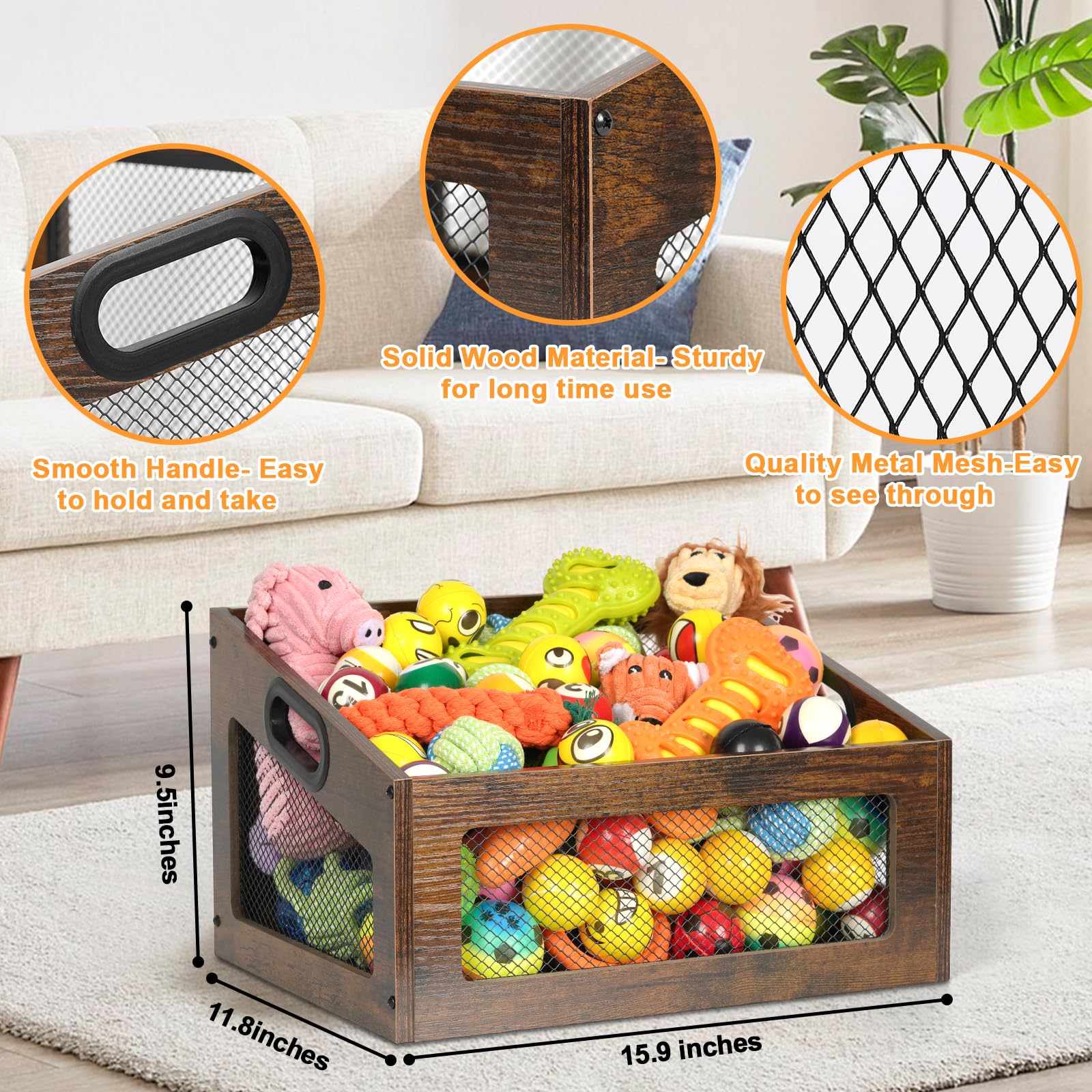 handrong front-lower opening design aids quick toy retrieval.