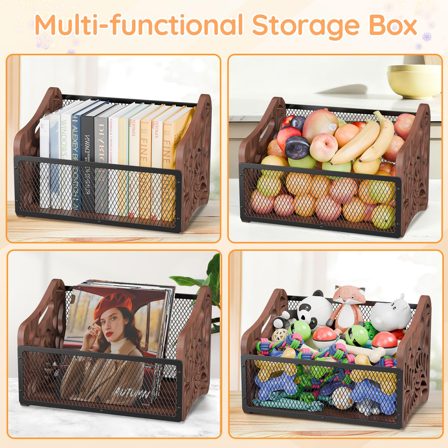 Handrong multi purpose pet storage basket keeps blankets organized