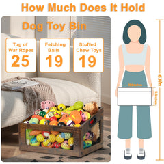 handrong wooden dog toy box shows spacious interior for diverse toys.
