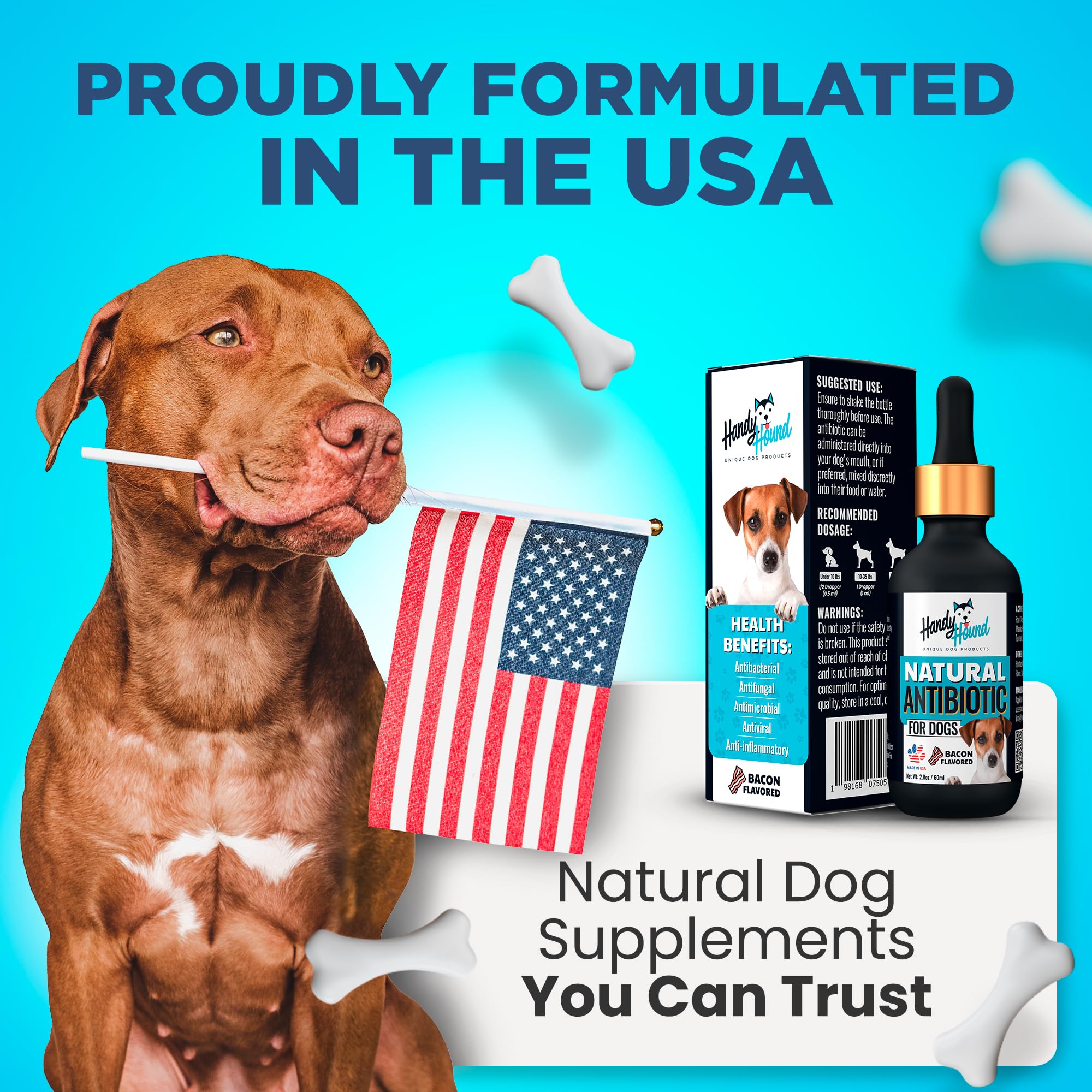 Daily dosing with bacon-flavor chew shown as tasty routine for picky dogs.