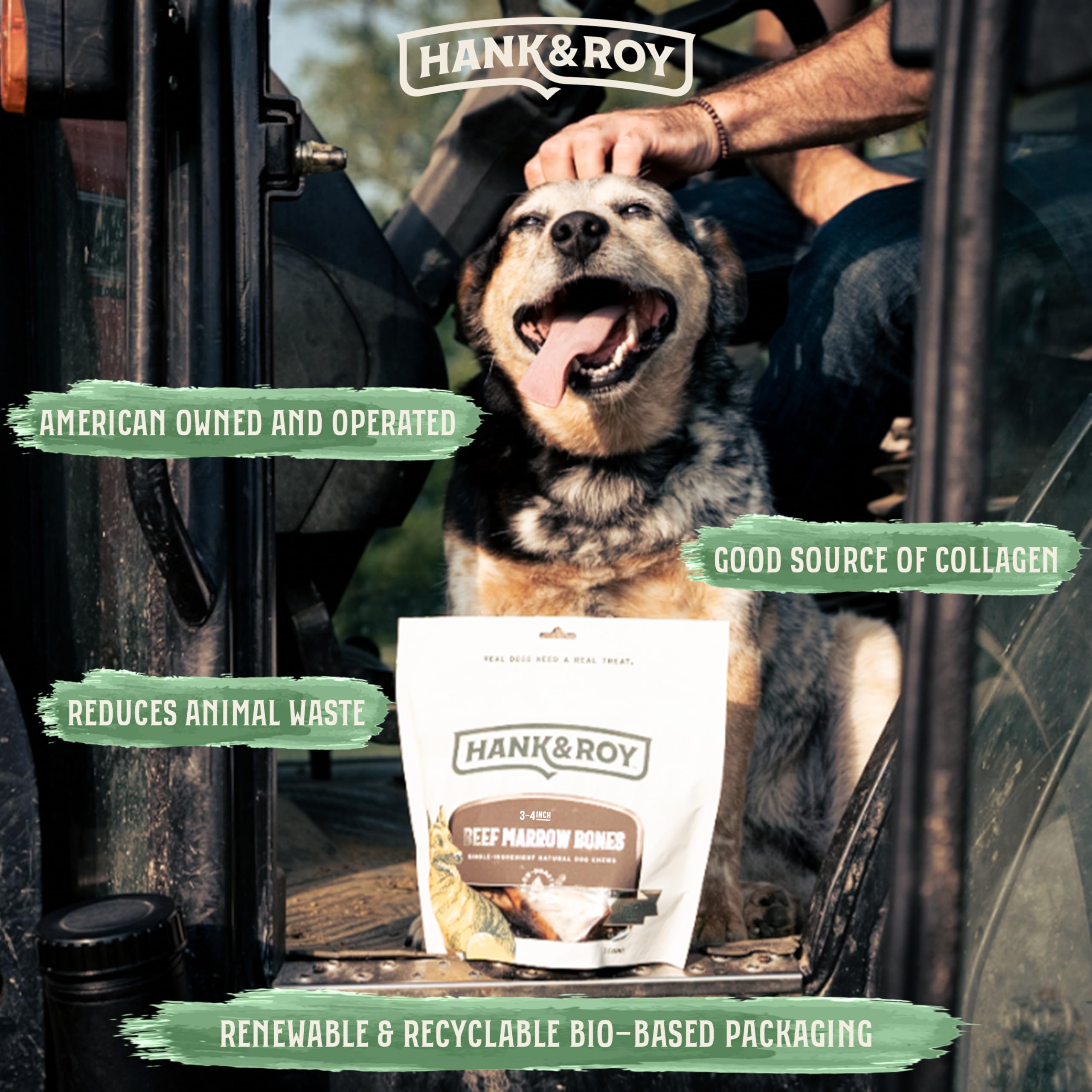 Hank and Roy sourcing indicates USA ownership with Brazil production, emphasizing quality.