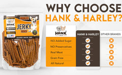 Hank & Harley jerky sticks pumpkin ingredient signaling natural flavor for dogs.