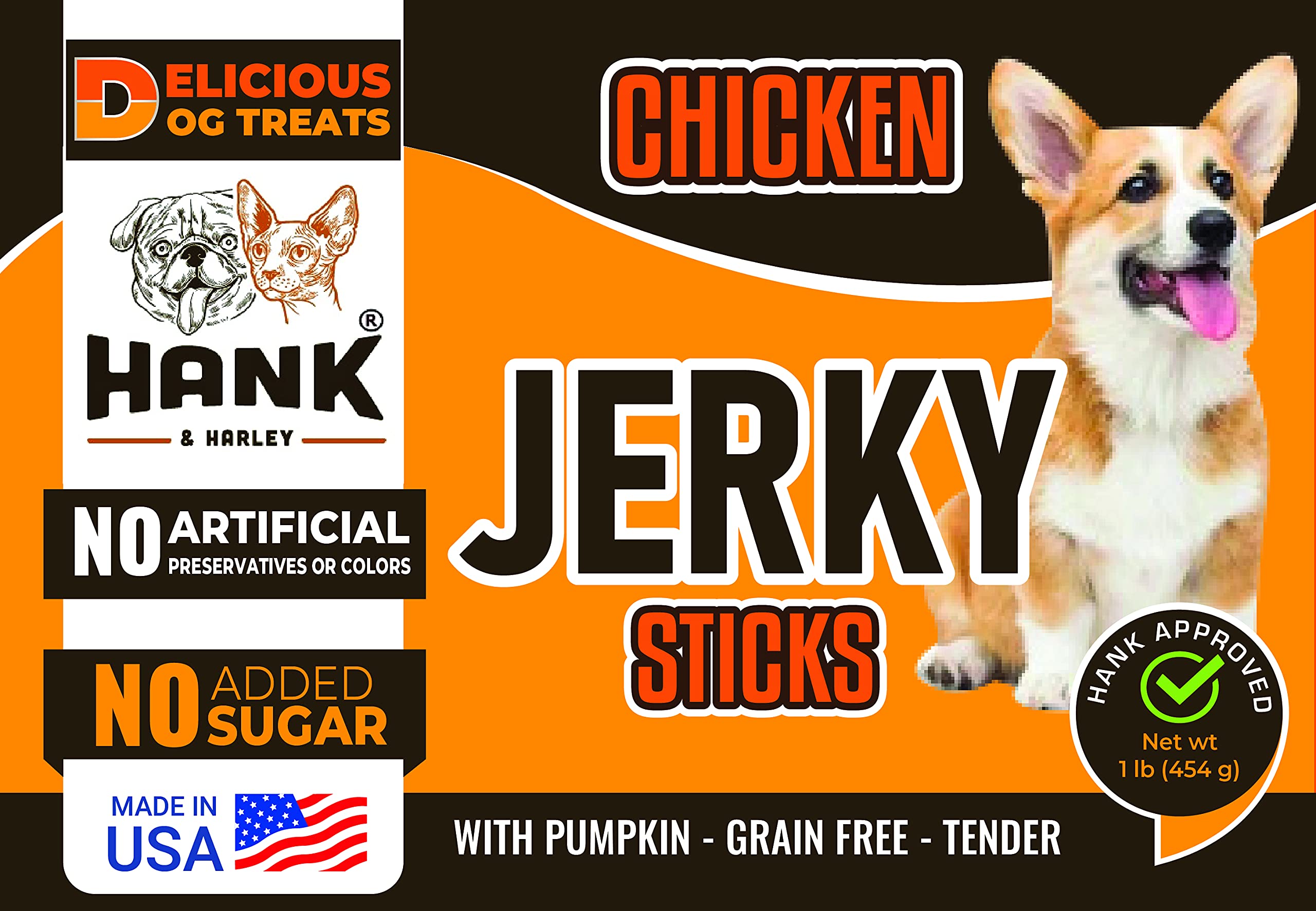 Hank & Harley jerky sticks ideal training treat for positive reinforcement.