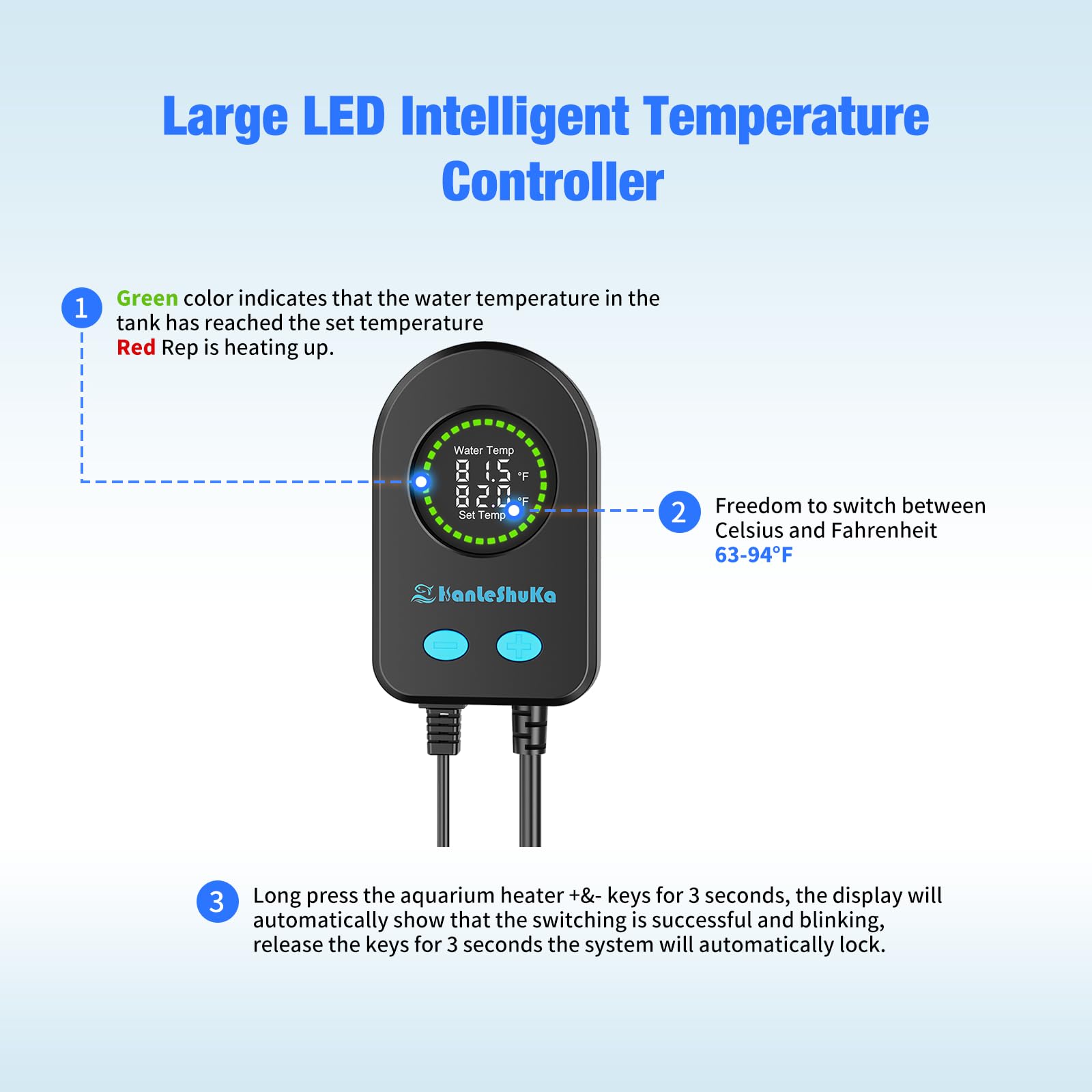 HANLESHUKA overheat protection with ±1°F precision for stable temps