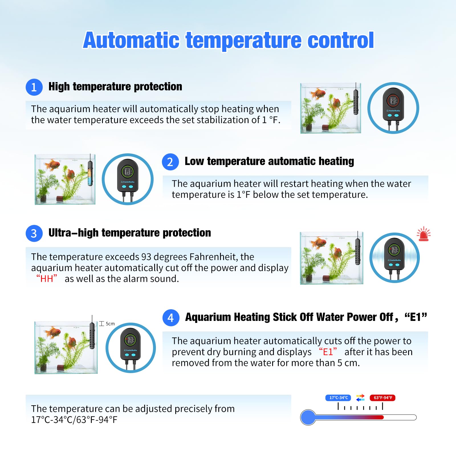 HANLESHUKA precise temperature control with smooth power adjustments