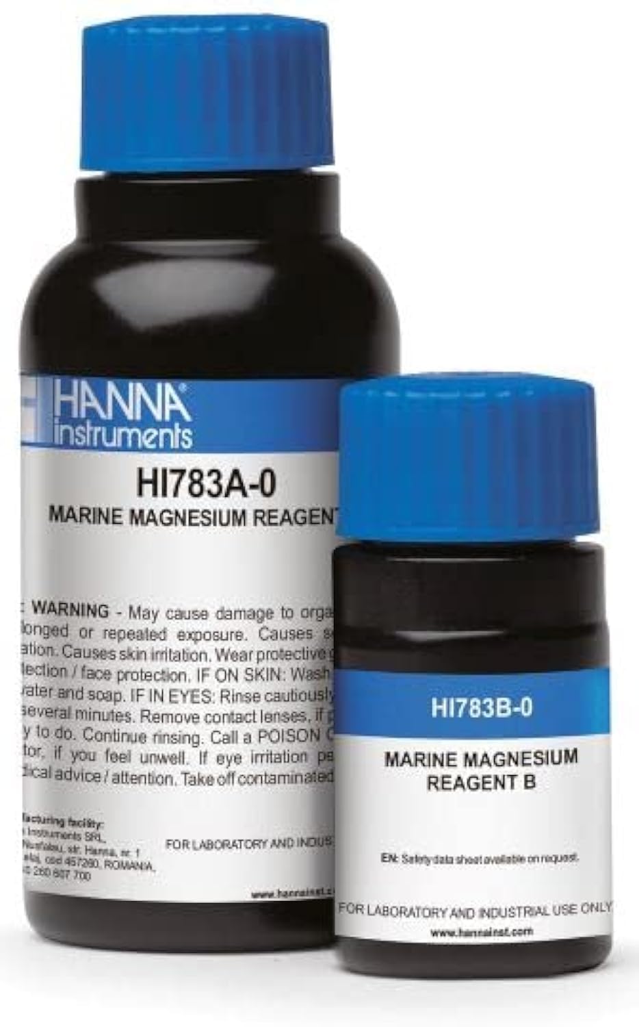 Hanna Marine Magnesium Checker reagents package for 25 tests, ready-to-use and traceable.