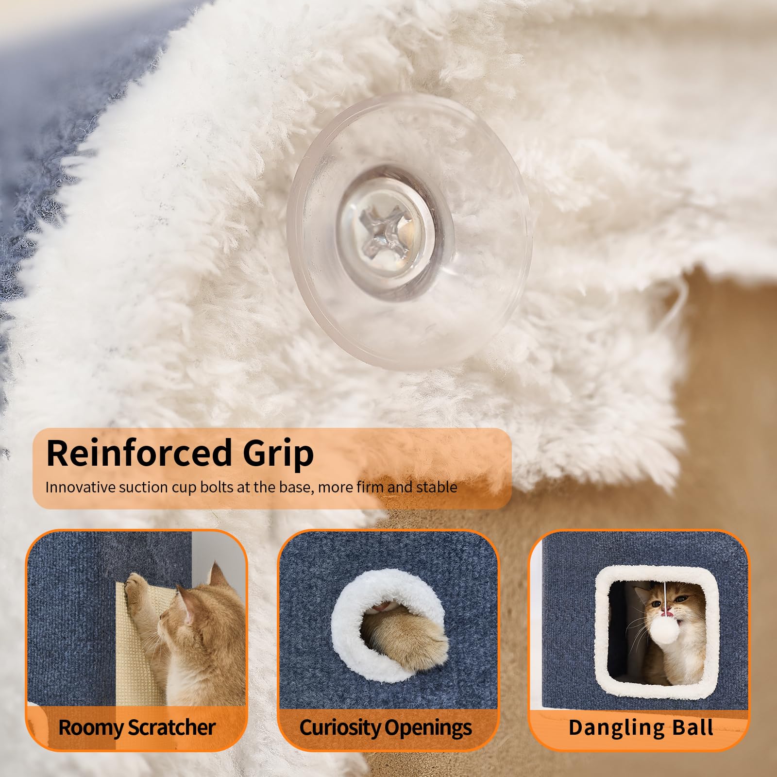 Hannadepot cat house hanging fluffy ball — interactive indoor toy.