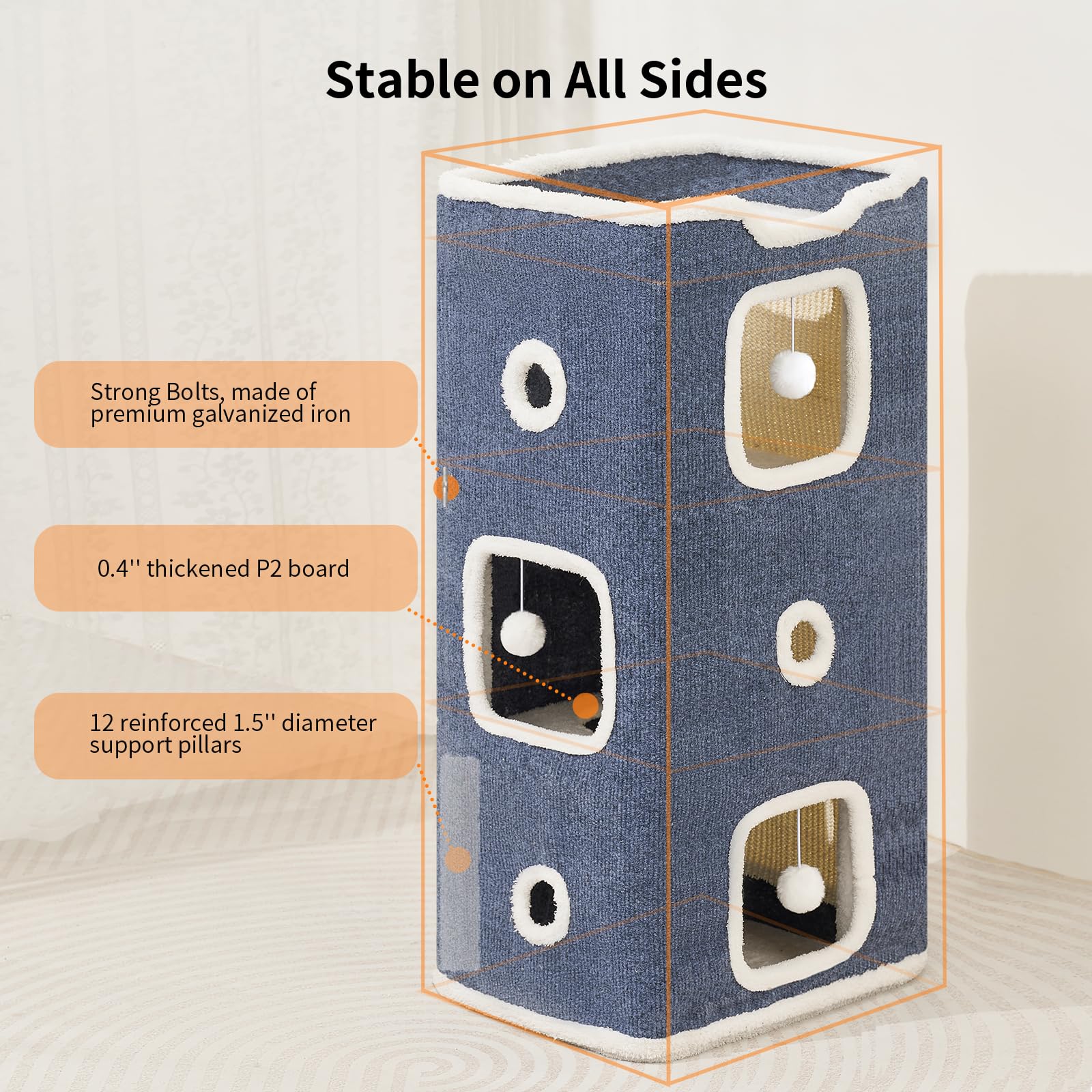 Hannadepot cat house scratch pad — furniture-protecting scratching surface.